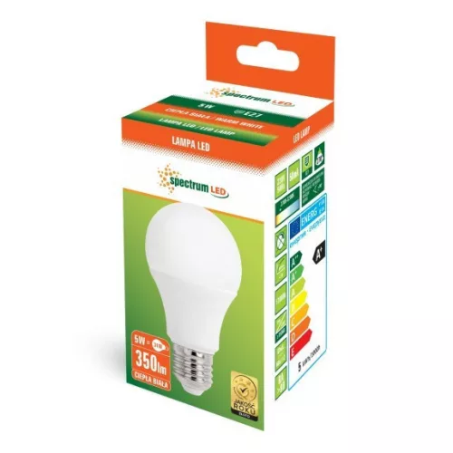 LED GLS E-27 230V 4.9W WW SPECTRUM
