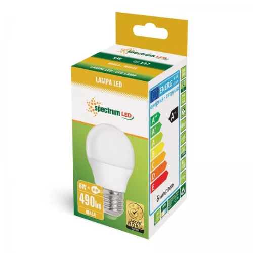 LED BALL G45  E-27 230V 6W NW SPECTRUM