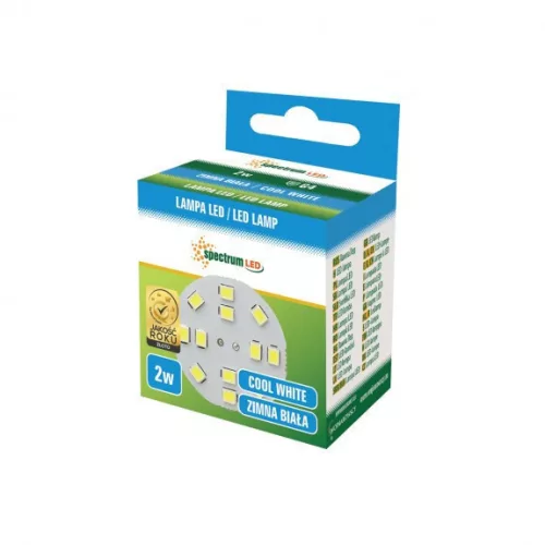 LED G4  12V 2W 12 LED CW 30MM SPECTRUM