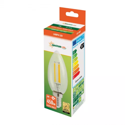 LED CANDLE C35 E-14 230V 4W COG WW CLEAR SPECTRUM