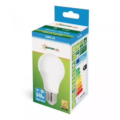 LED GLS A60 E-27 230V 7W CW SPECTRUM