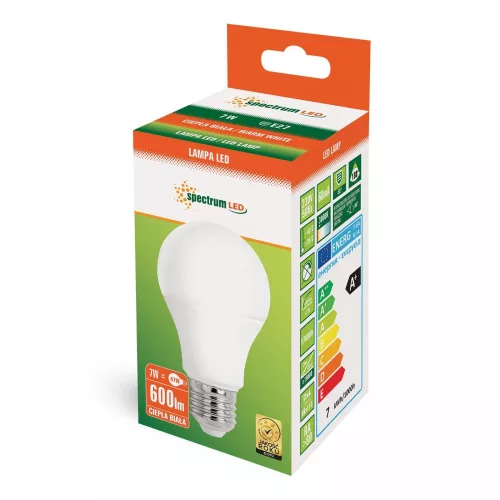 LED GLS A60  E-27 230V 7W WW SPECTRUM