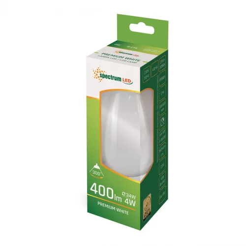 LED CANDLE C37  E-14 230V 4W COG WW MILKY SPECTRUM