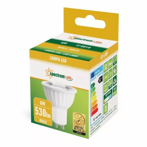 LED GU10 230V 6W SMD 45DEG NW WITH LENS SPECTRUM