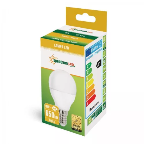 LED BALL G45 E-14 230V 8W NW SPECTRUM