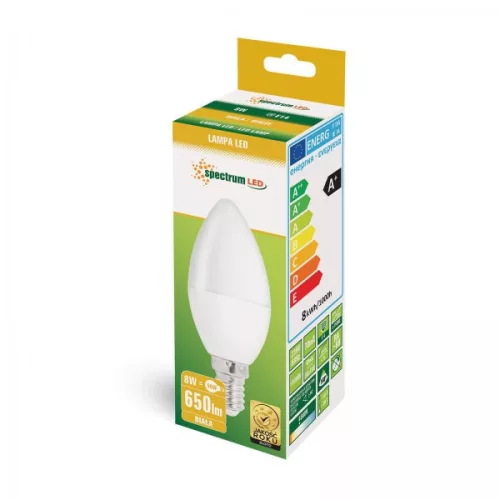 LED CANDLE C37 E-14 230V 8W NW SPECTRUM