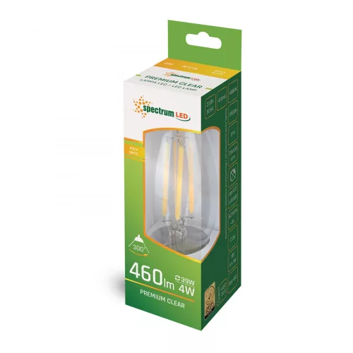 LED CANDLE C35 E-14 230V 4W COG NW CLEAR SPECTRUM