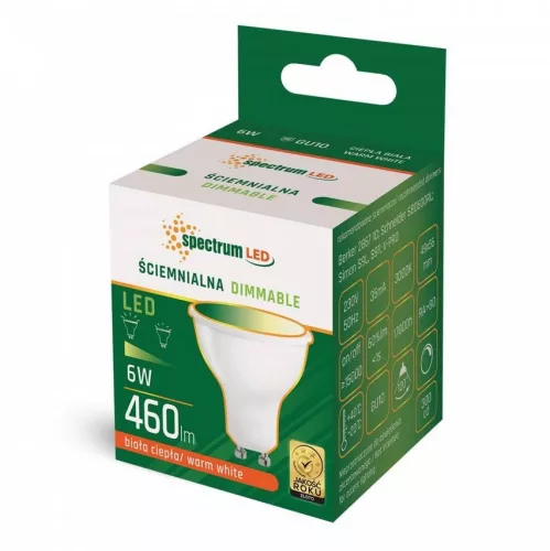 LED GU10 230V 6W WW DIMMABLE SPECTRUM