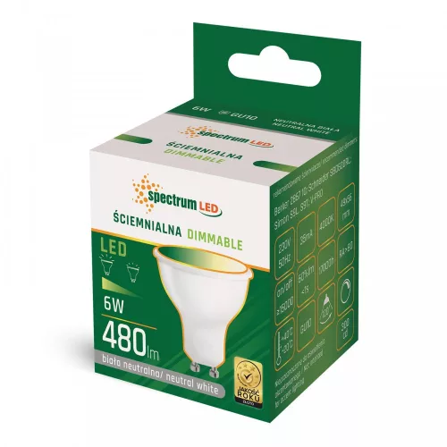 [OUTLET] LED GU10 230V 6W NW DIMMABLE SPECTRUM