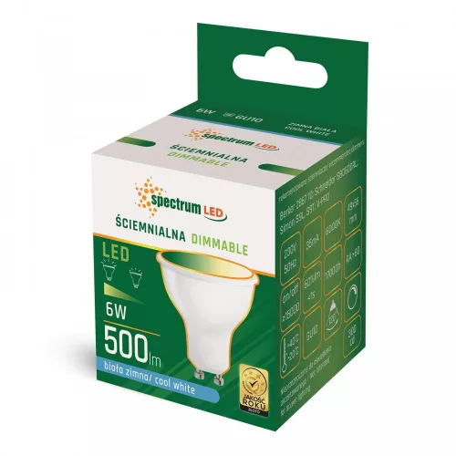 LED GU10 230V 6W CW DIMMABLE SPECTRUM