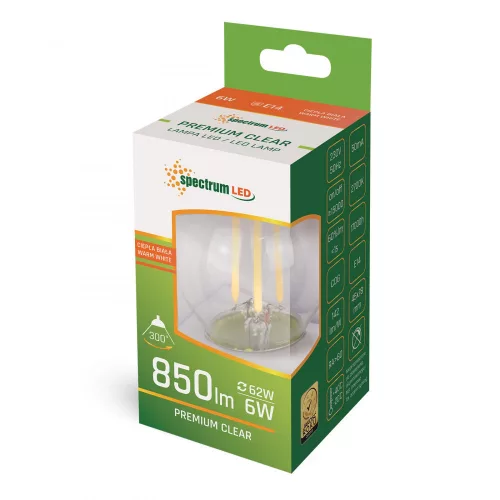 LED BALL P45 E-14 230V 5,5W COG WW CLEAR SPECTRUM