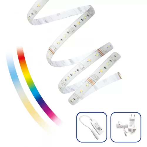 LED STRIP LIGHT KIT 17W/5M RGBW+CCT+DIMM (5M ROLL) WITH PU SILICONE + TUYA CONTROLLER + EU POWER ADA
