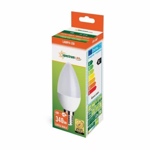 LED CANDLE C37 E-14 230V 4W WW SPECTRUM