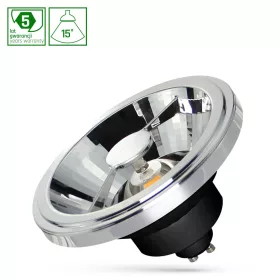   LED AR111 GU10 230V 12W COB 15DEG NW BLACK SPECTRUM 5Y WARRANTY